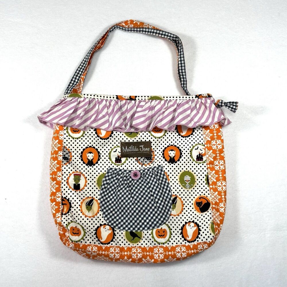 Matilda Jane Girls Tote Halloween Trick Or Treat Fancy Bag Reversible 13”